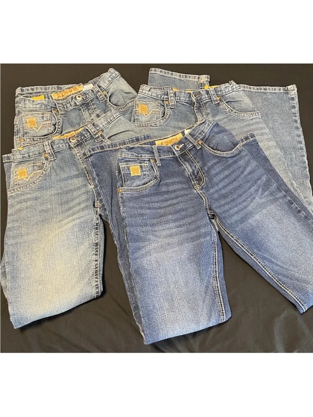 LOT OF 4 Cinch Boys Slim Mid Rise Bootcut Jeans 14S Medium Blue Denim